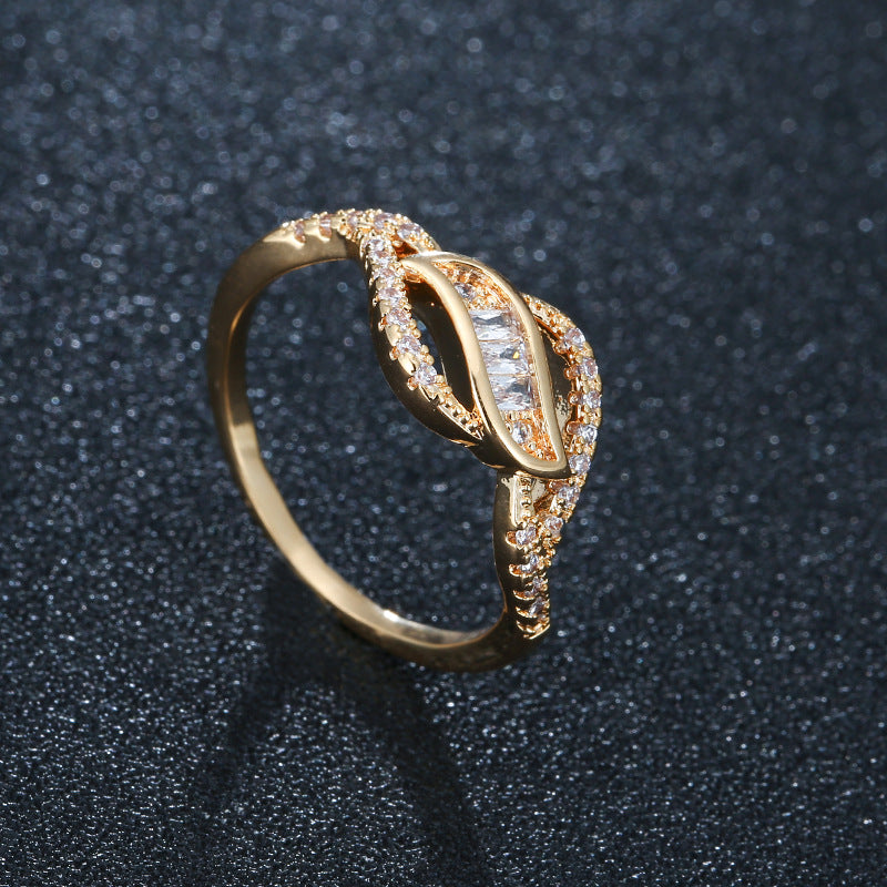 European And American Style Fashionable Ring With Colored Zircon