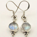 Retro Round Faux Moonstone Pendant Earrings