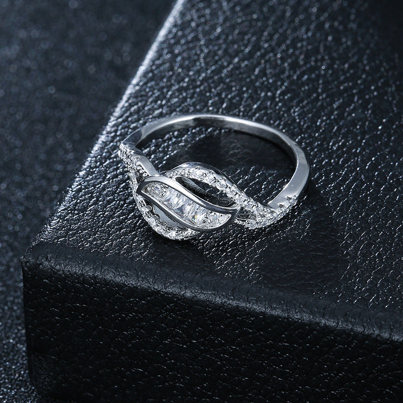 European And American Style Fashionable Ring With Colored Zircon